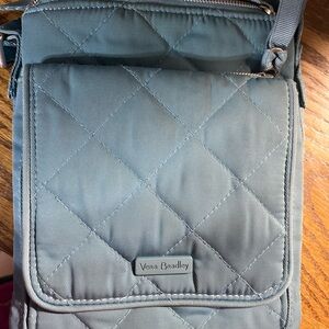 Vera Bradley Quilted Messenger Bag in Cool Gray